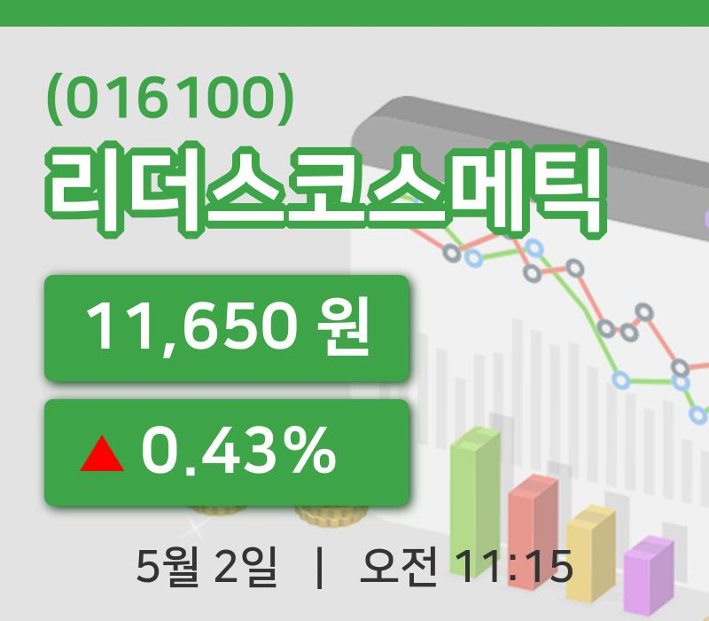 [리더스코스메틱주가] 2일 11시 15분 현재 11,650원
