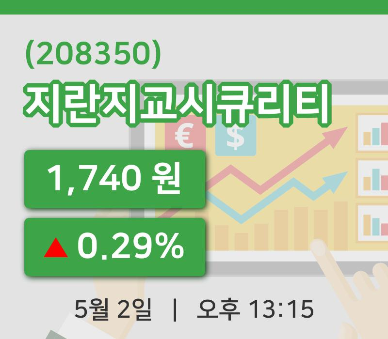[지란지교시큐리티주가] 13시 15분 현재 1,740원