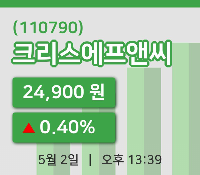 [크리스에프앤씨주가] 2일 13시 39분 현재 24,900원