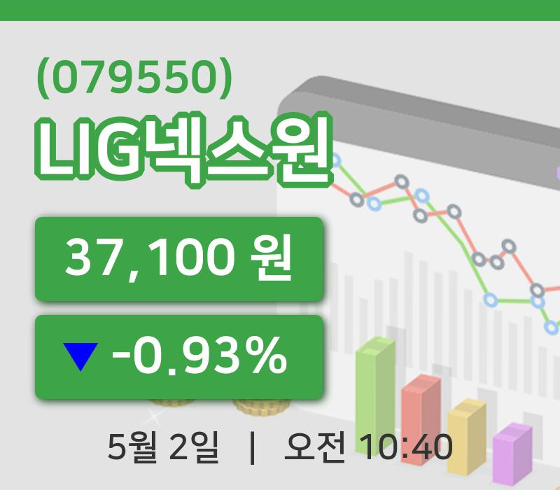 [LIG넥스원주가] 2일 10시 40분 현재 37,100원