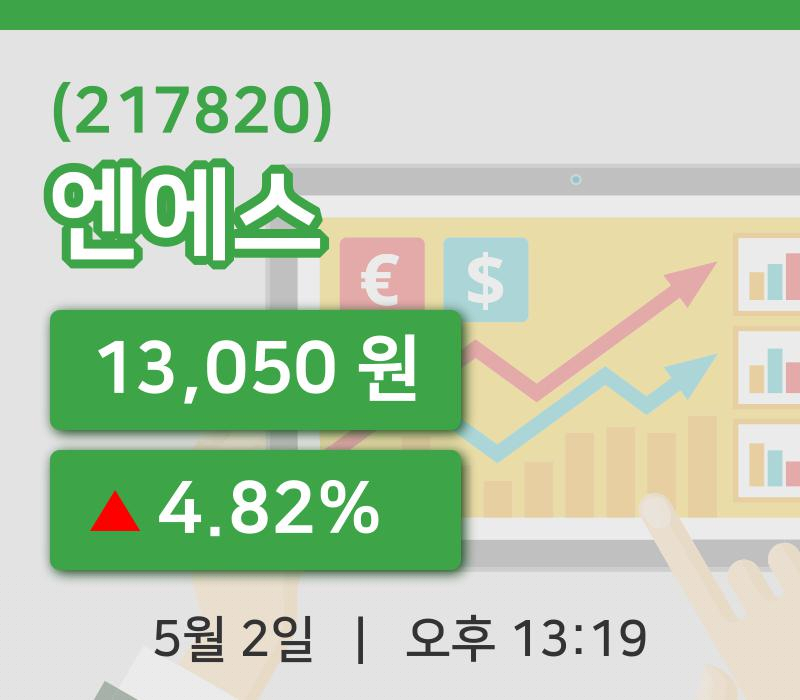 [엔에스주가] 2일 13시 19분 현재 13,050원