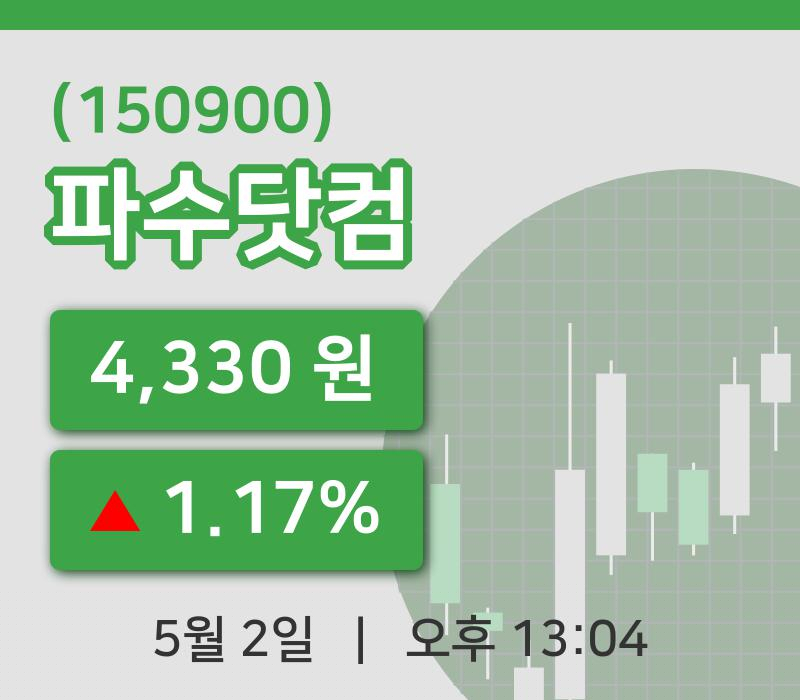 [파수닷컴주가] 2일 이시각 현재  4,330원