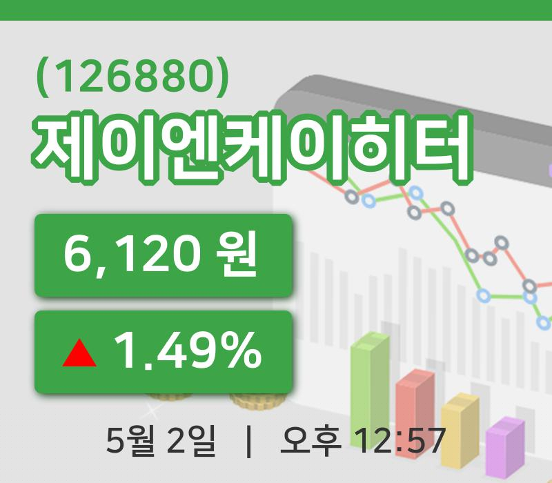 [제이엔케이히터주가] 12시 57분 현재 6,120원