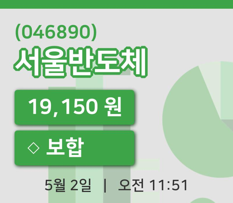 [서울반도체주가] 2일 이시각 현재  19,150원