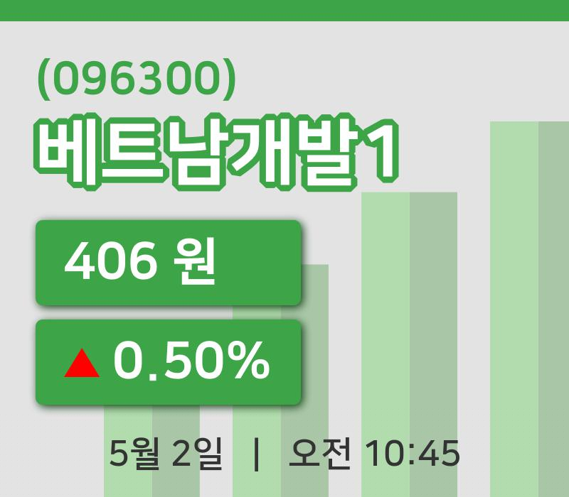[베트남개발1주가] 2일 10시 45분 현재 406원