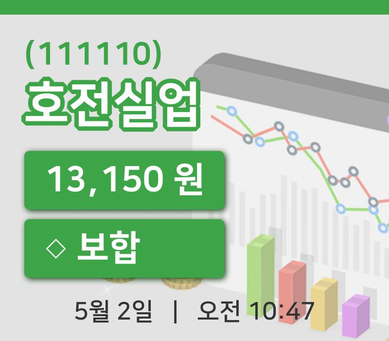 [호전실업주가] 2일 10시 47분 현재 13,150원