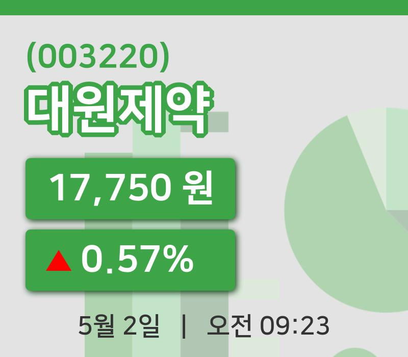 [대원제약주가] 2일 9시 23분 현재 17,750원