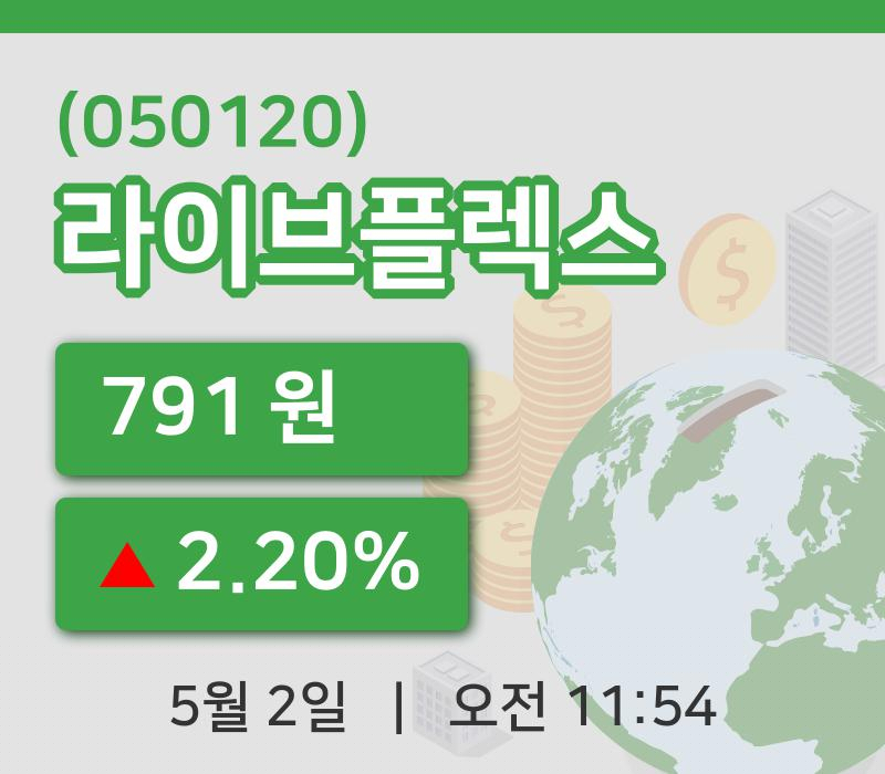 [라이브플렉스주가] 2일 이시각 현재  791원