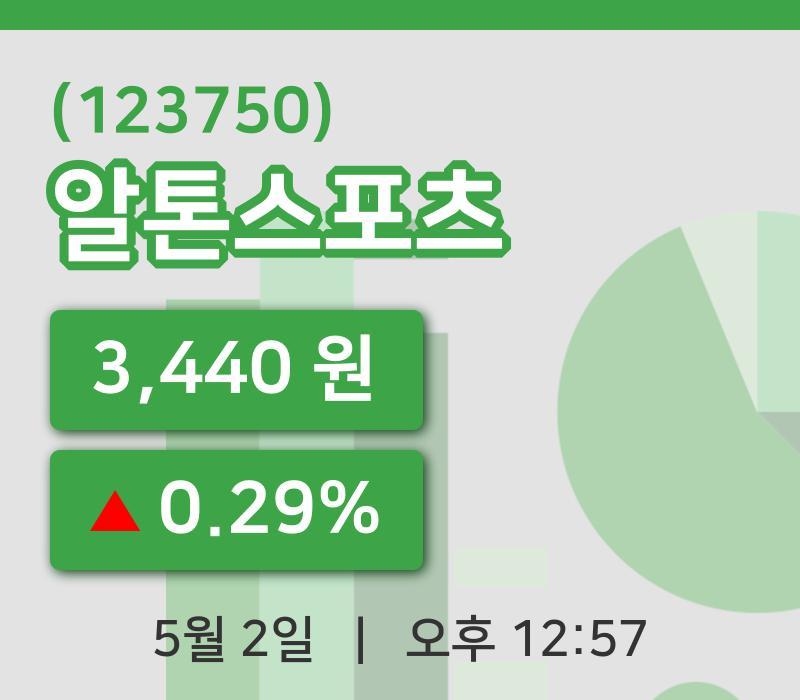 [알톤스포츠주가] 2일 이시각 현재  3,440원