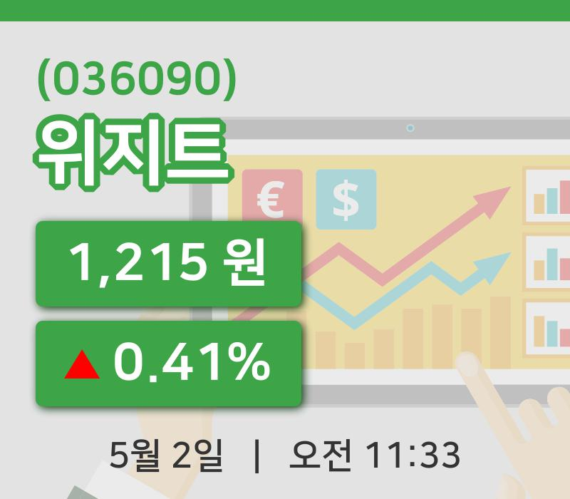 [위지트주가] 2일 이시각 현재  1,215원