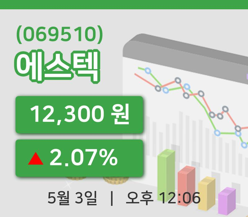 [에스텍주가] 3일 12시 06분 현재 12,300원