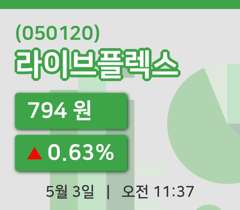[라이브플렉스주가] 11시 37분 현재 794원
