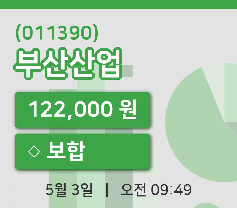 [부산산업주가] 3일 9시 49분 현재 122,000원