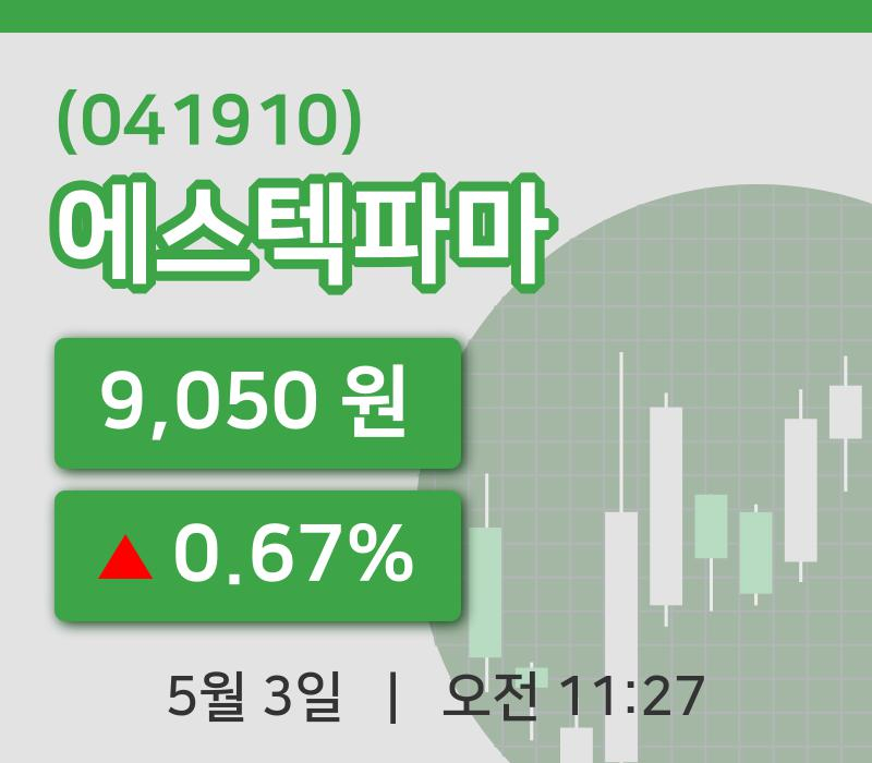 [에스텍파마주가] 3일 이시각 현재  9,050원