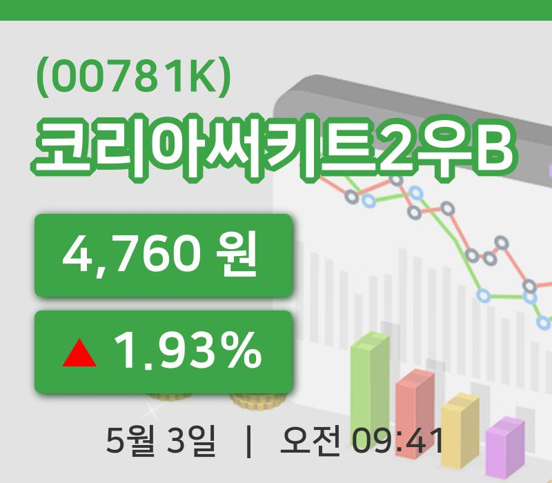 [코리아써키트2우B주가] 9시 41분 현재 4,760원
