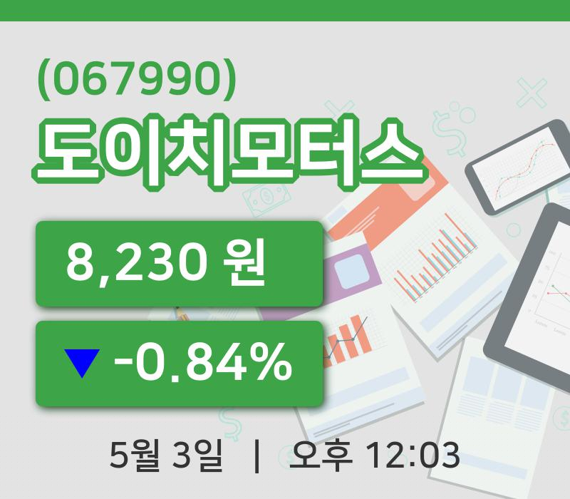 [도이치모터스주가] 3일 12시 03분 현재 8,230원