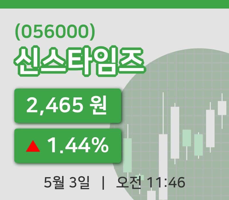 [신스타임즈주가] 3일 이시각 현재  2,465원