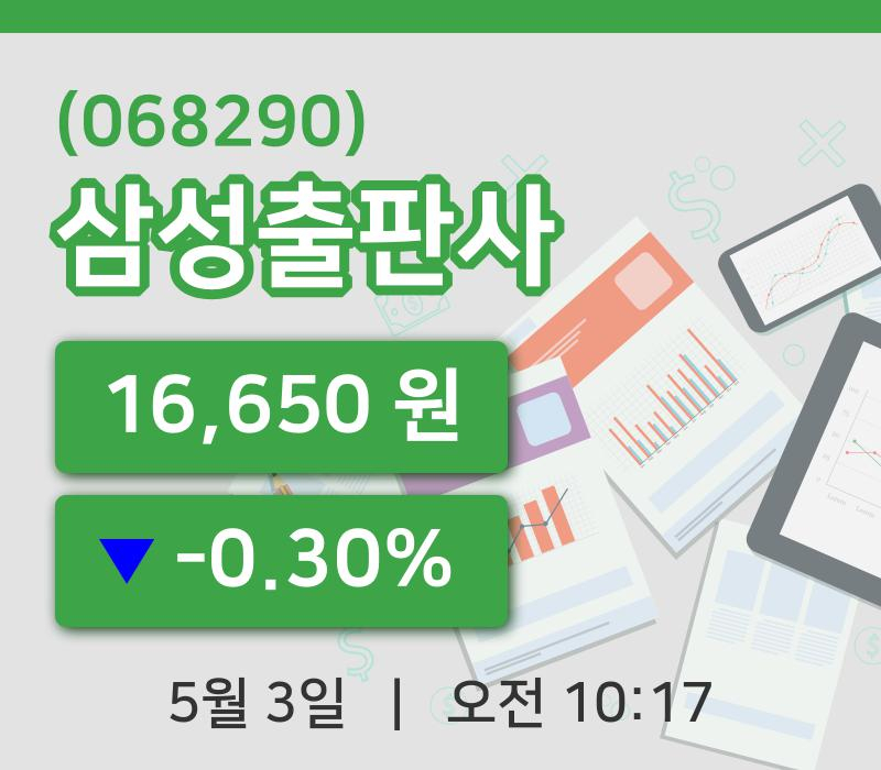 [삼성출판사주가] 3일 10시 17분 현재 16,650원