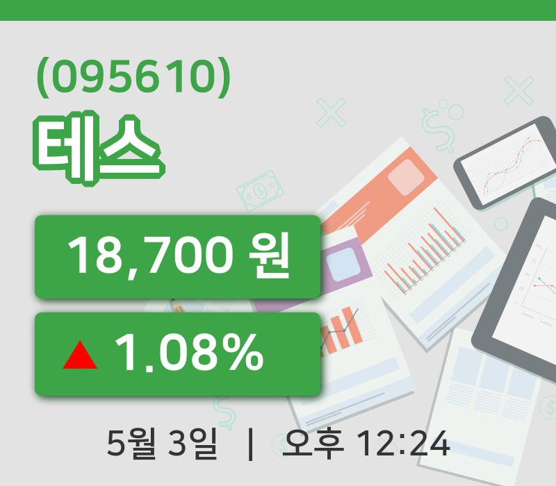[테스주가] 3일 12시 24분 현재 18,700원