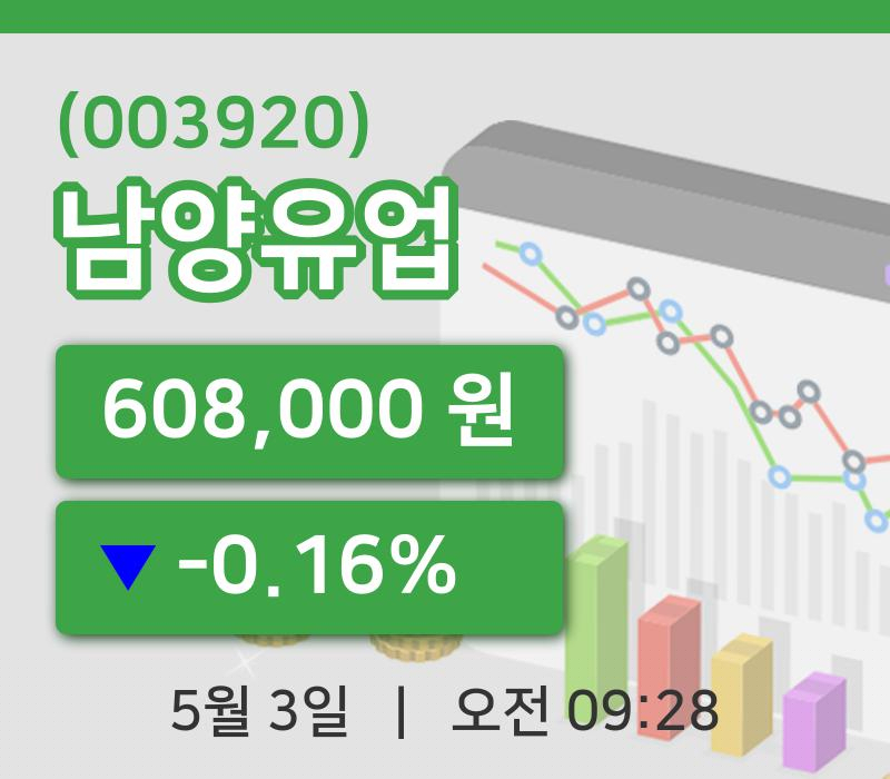 [남양유업주가] 9시 28분 현재 608,000원