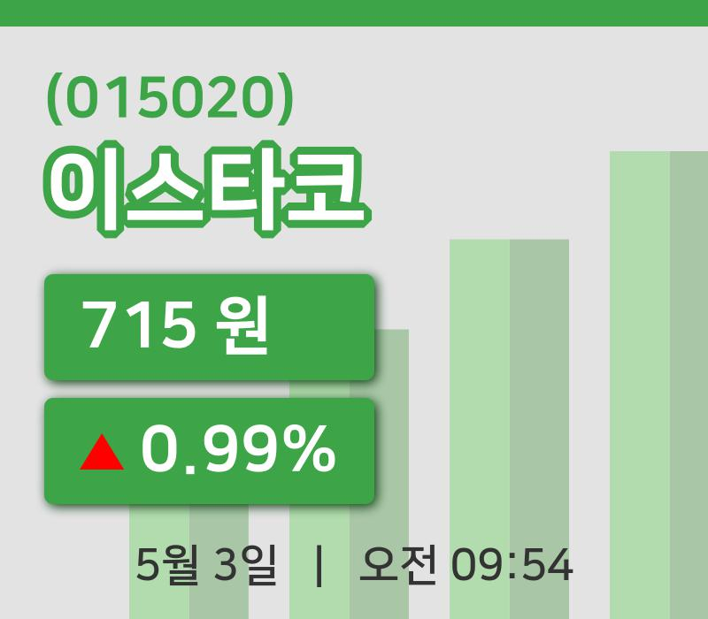 [이스타코주가] 3일 이시각 현재  715원