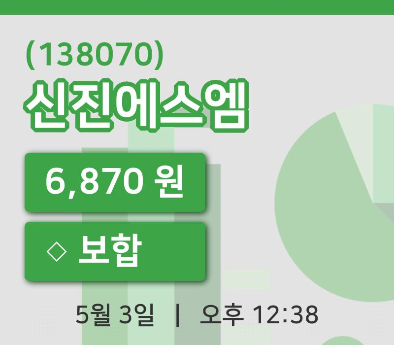 [신진에스엠주가] 3일 이시각 현재  6,870원