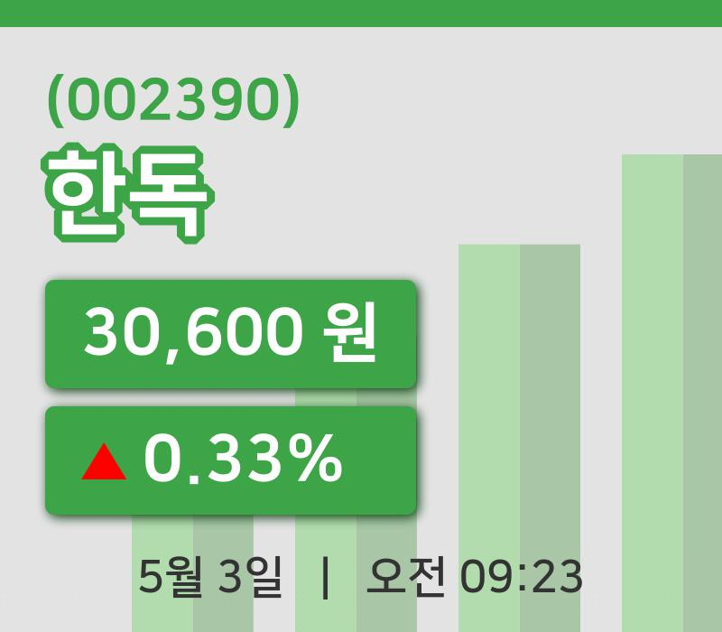 [한독주가] 3일 이시각 현재  30,600원