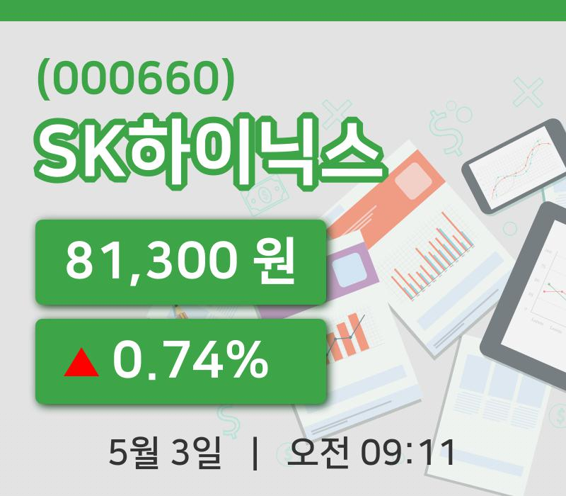 [SK하이닉스주가] 3일 9시 11분 현재 81,300원