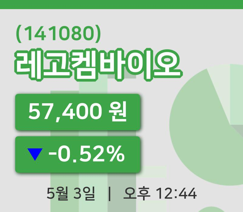 [레고켐바이오주가] 3일 이시각 현재  57,400원
