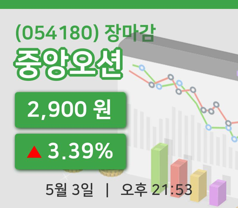 국내주식마감중앙오션 3일 2,900원 장 마쳐