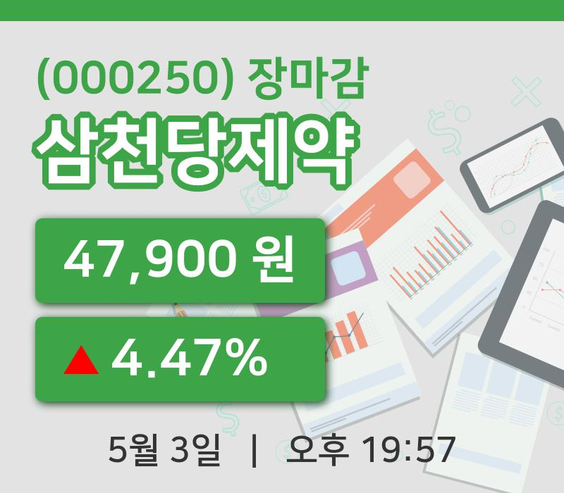 국내증시마감삼천당제약 3일 47,900원 마감