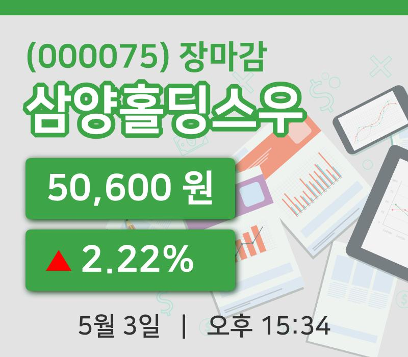 국내증시마감삼양홀딩스우 3일 50,600원 장 마쳐...