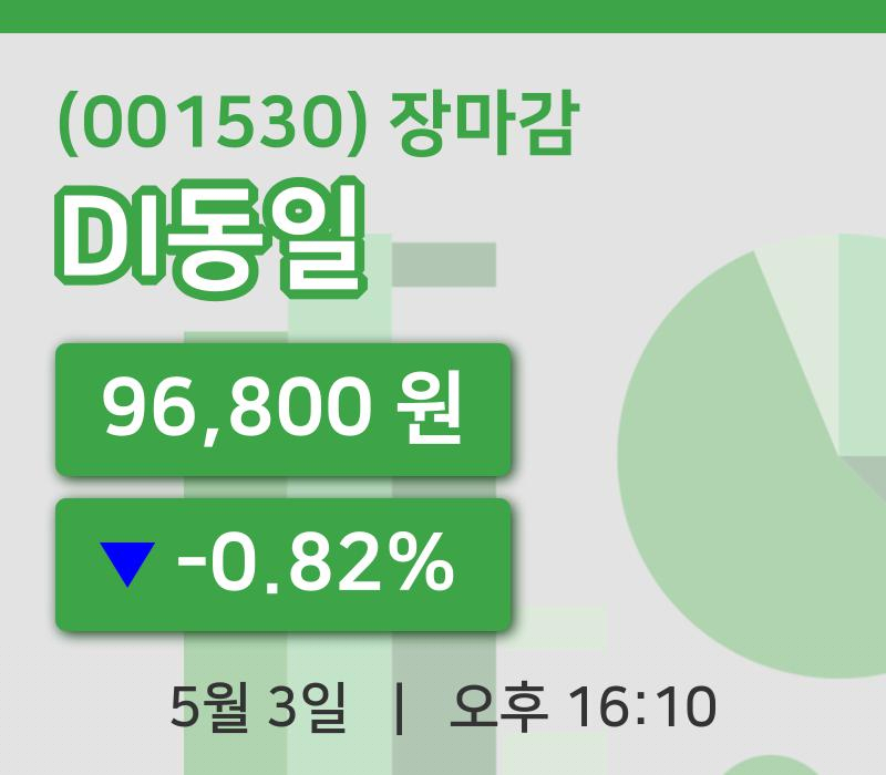 코스피정리DI동일 3일 96,800원 장 마쳐...