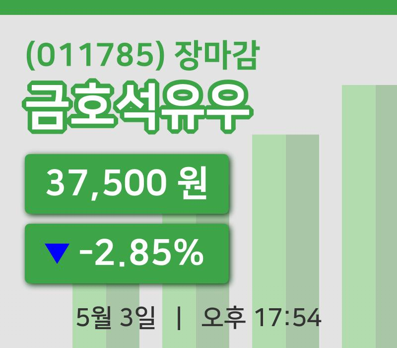 마감증시보고금호석유우 3일 37,500원 마감주식차트종합정리