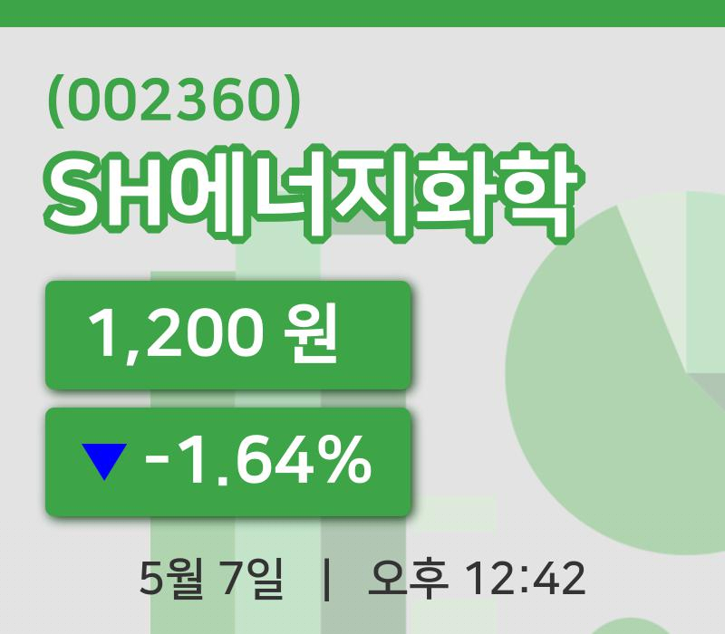 [SH에너지화학주가] 12시 42분 현재 1,200원