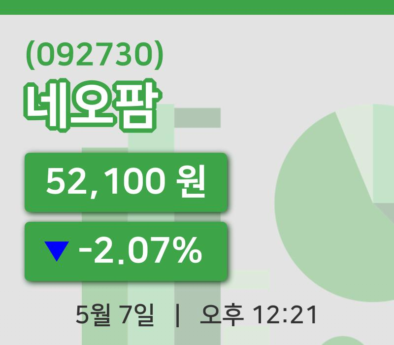 [네오팜주가] 12시 21분 현재 52,100원