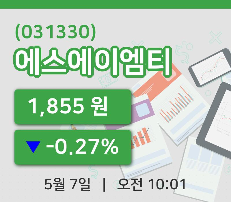 [에스에이엠티주가] 7일 이시각 현재  1,855원