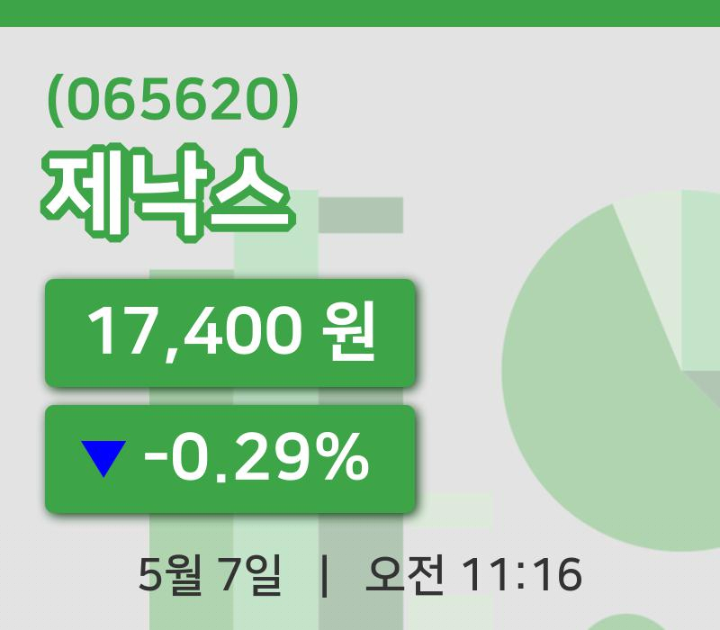 [제낙스주가] 11시 16분 현재 17,400원
