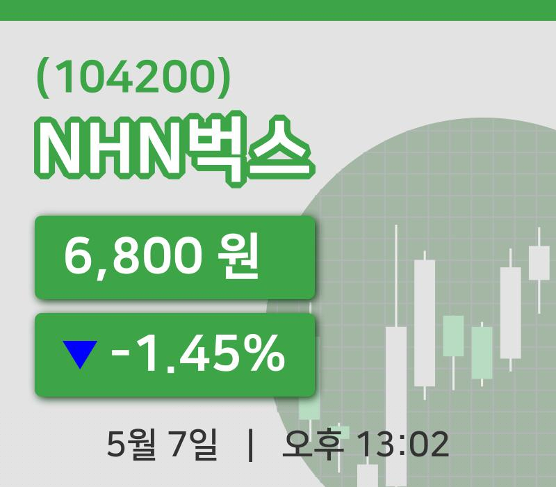 [NHN벅스주가] 7일 13시 02분 현재 6,800원