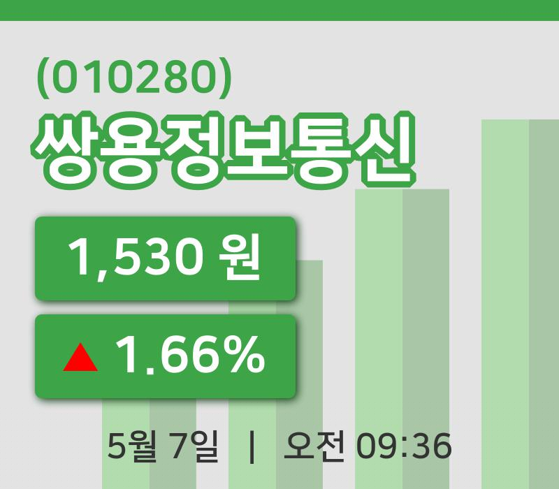 [쌍용정보통신주가] 7일 이시각 현재  1,530원