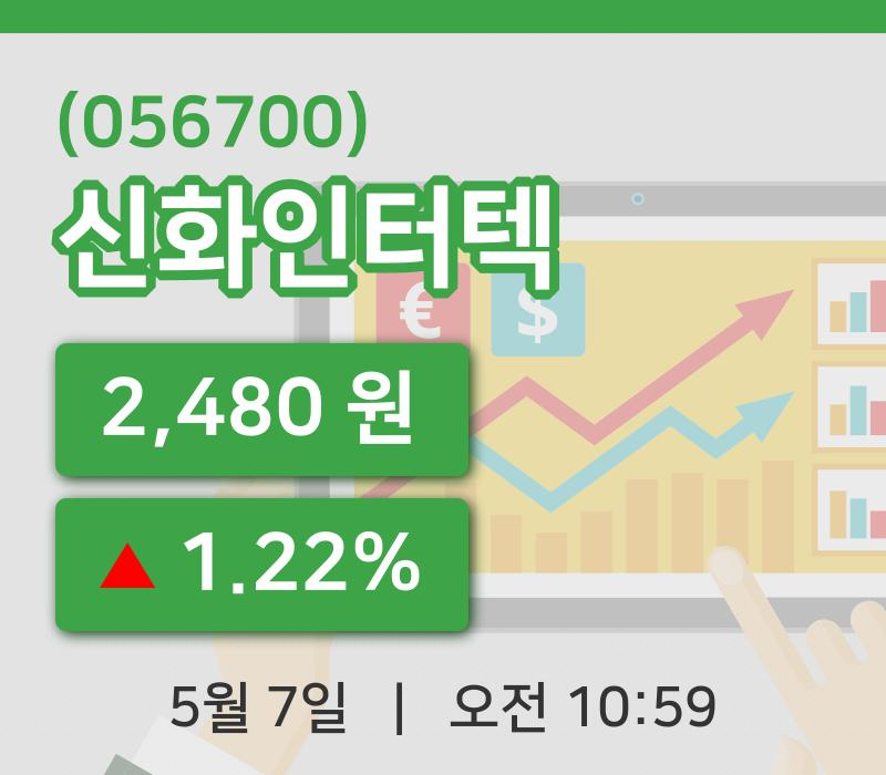 [신화인터텍주가] 10시 59분 현재 2,480원