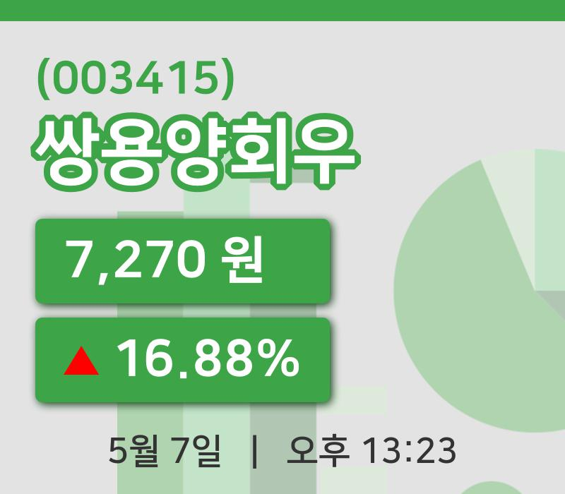 [쌍용양회우주가] 7일 13시 23분 현재 7,270원