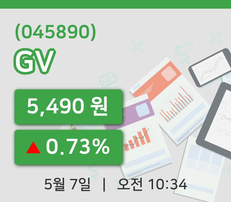 [GV주가] 10시 34분 현재 5,490원