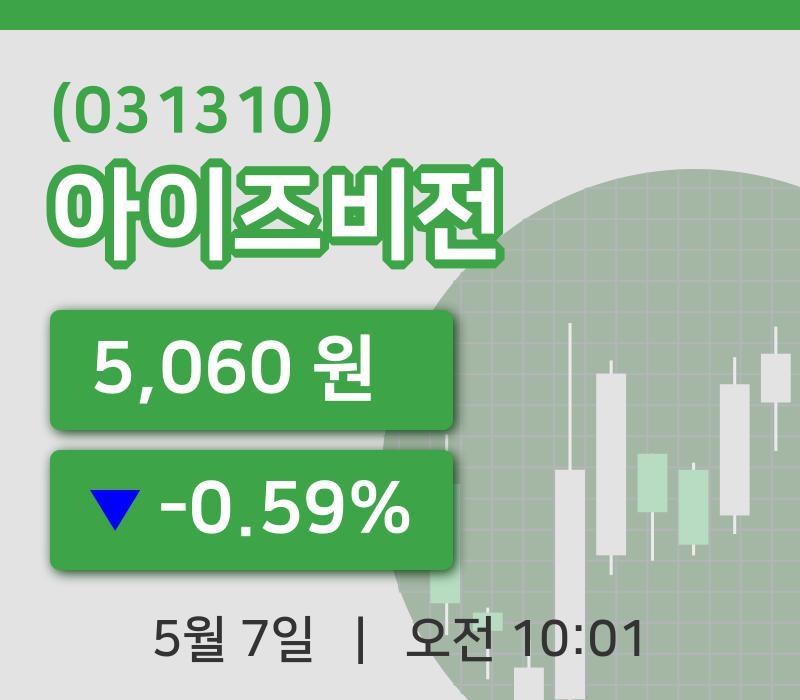 [아이즈비전주가] 7일 10시 01분 현재 5,060원