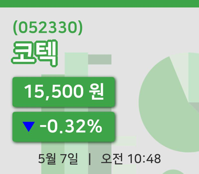 [코텍주가] 7일 10시 48분 현재 15,500원