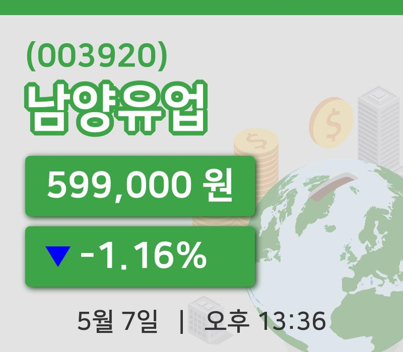 [남양유업주가] 13시 36분 현재 599,000원