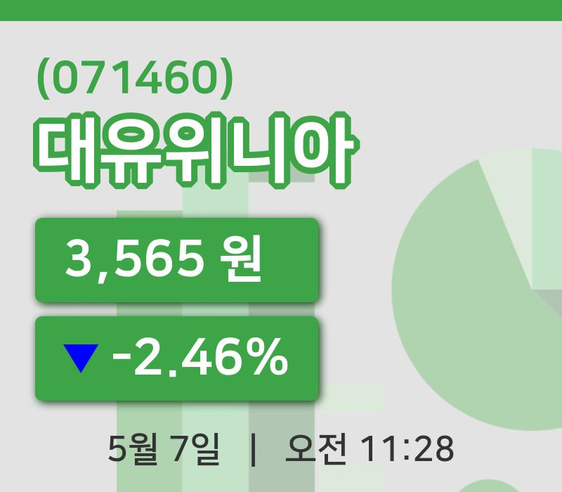 [대유위니아주가] 7일 이시각 현재  3,565원