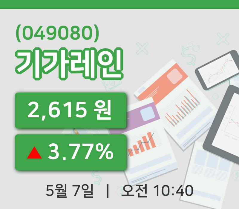 [기가레인주가] 7일 10시 40분 현재 2,615원