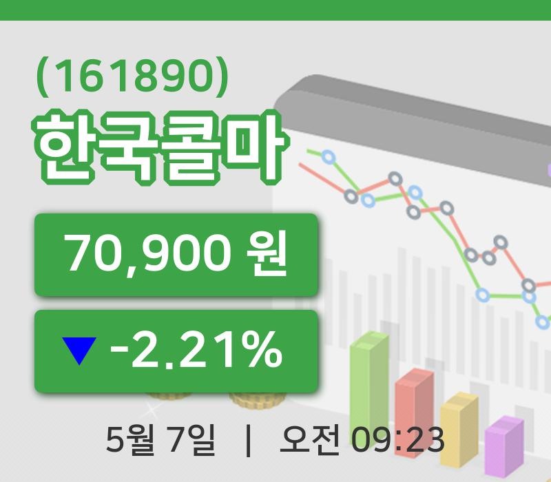 [한국콜마주가] 9시 23분 현재 70,900원