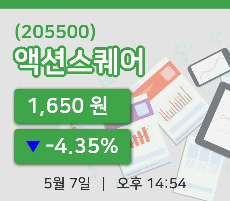[액션스퀘어주가] 7일 이시각 현재  1,650원